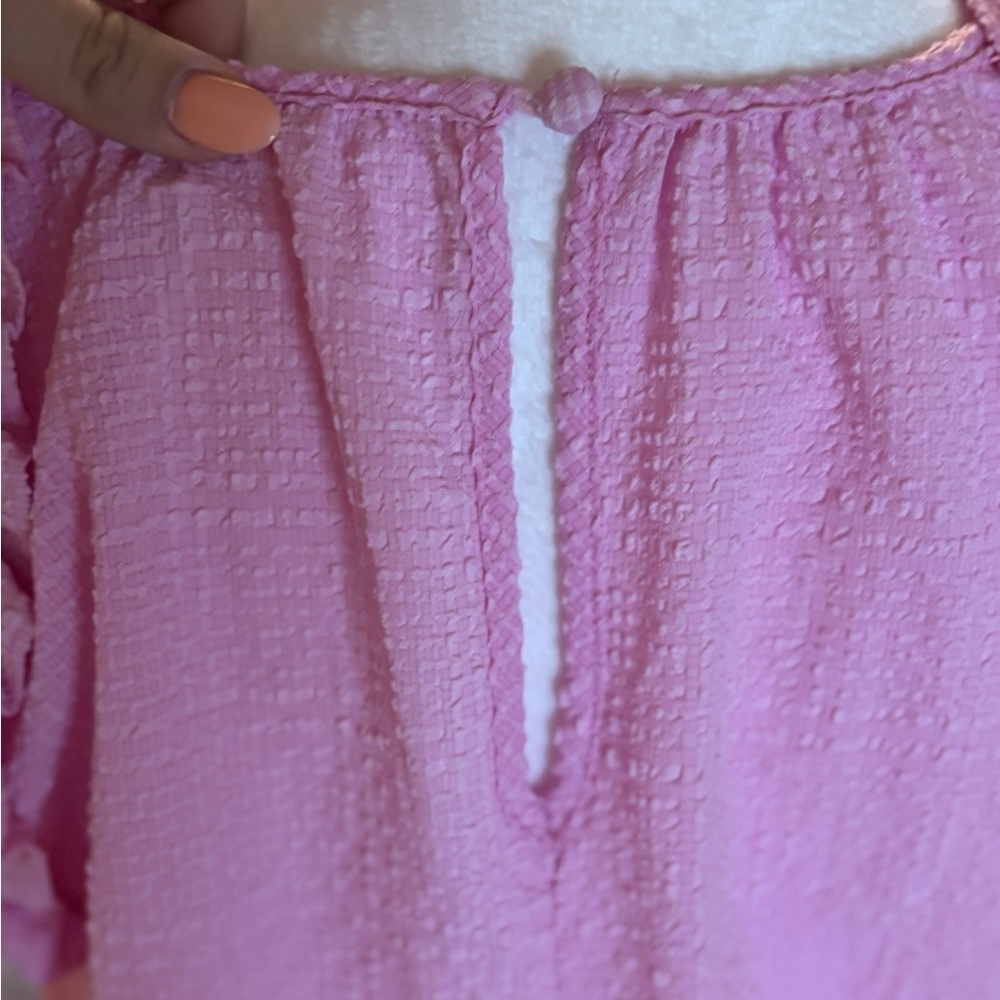 Pink Ruffled Relaxed Blouse - Picture 5 of 7